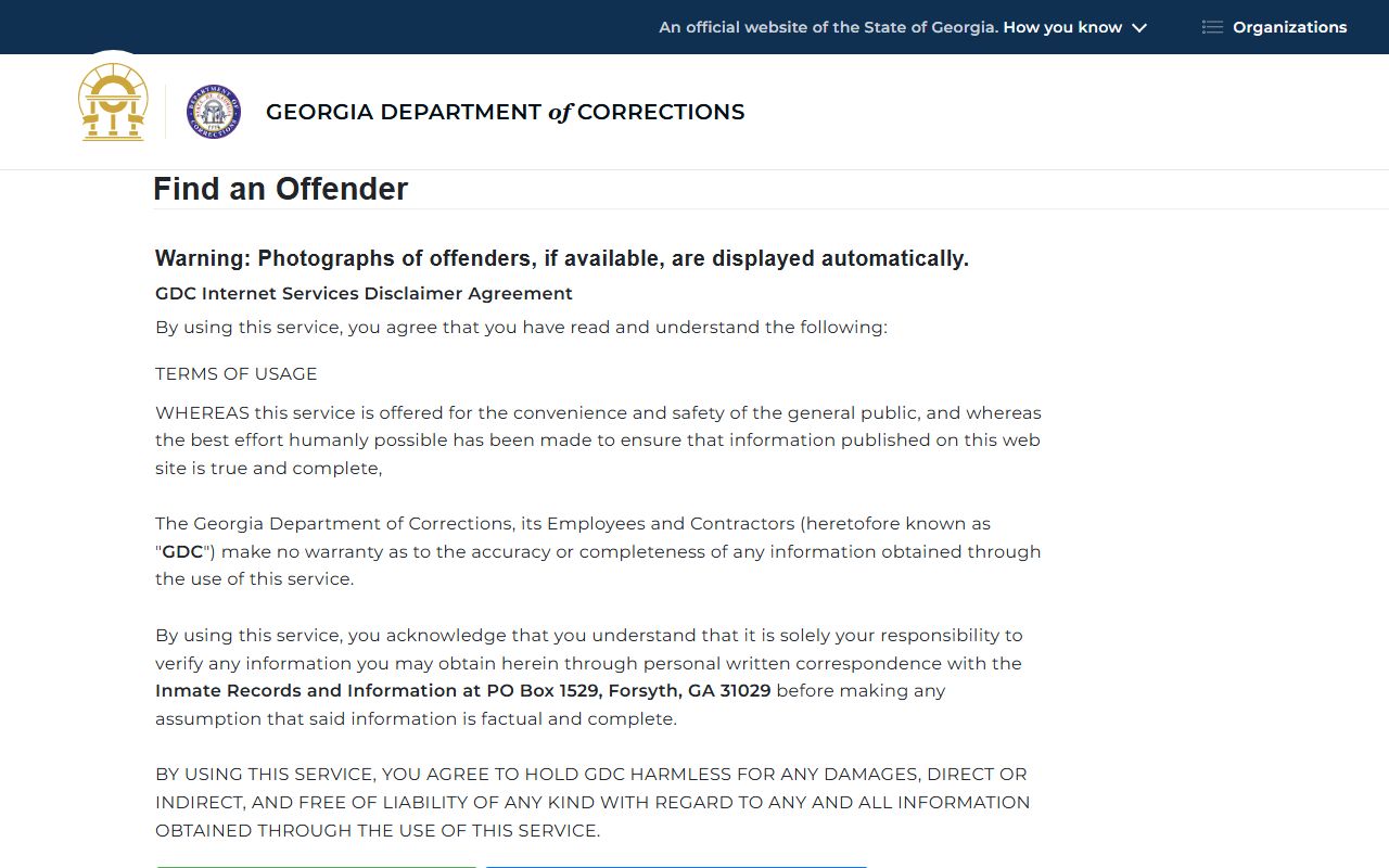 GDC offender query for Jefferson County Correctional Institute inmate lookup