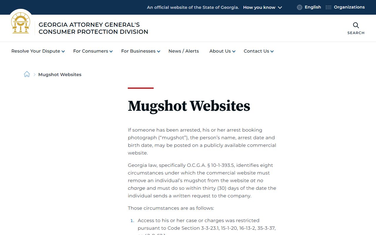 Georgia mugshot law source for Jefferson County booking photos